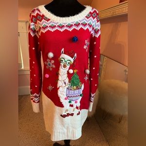 Women’s 33 Degrees, llama, ugly Christmas sweater. Size Small